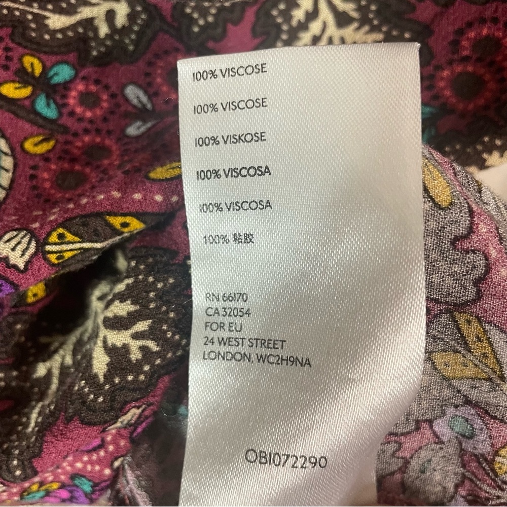 Maeve Anthropologie Janie Flounced Peasant Blouse Multicolor size 0 Boho Paisley - Picture 7 of 8